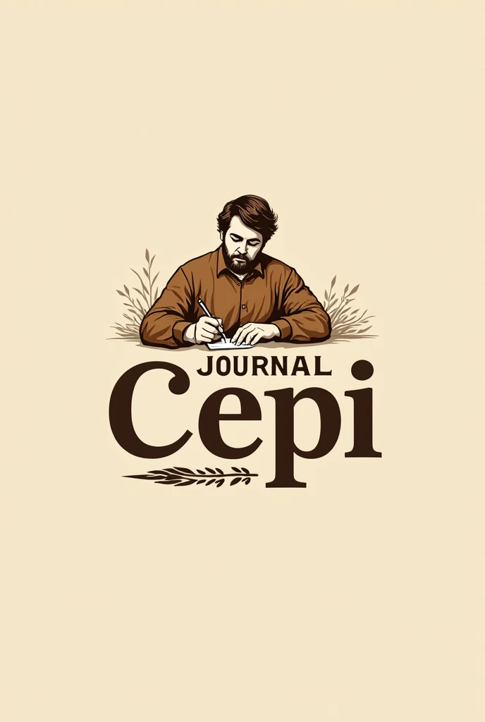 A newspaper logo with the name "Journal cepi mjj" in brown tones and with the design of a writer