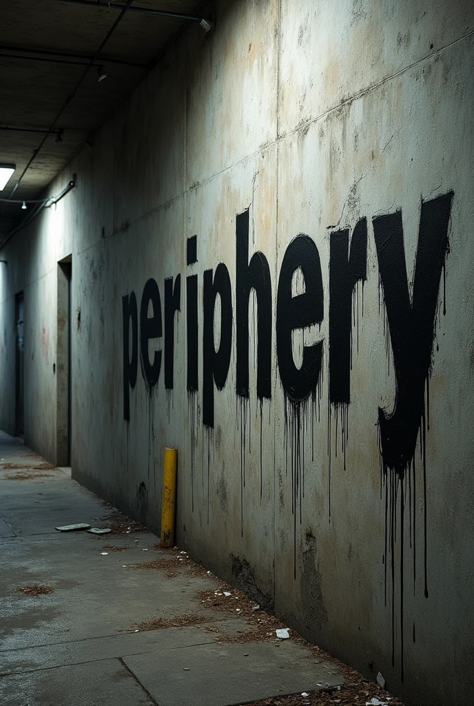 Peripheral graffiti on a wall written "periphery"