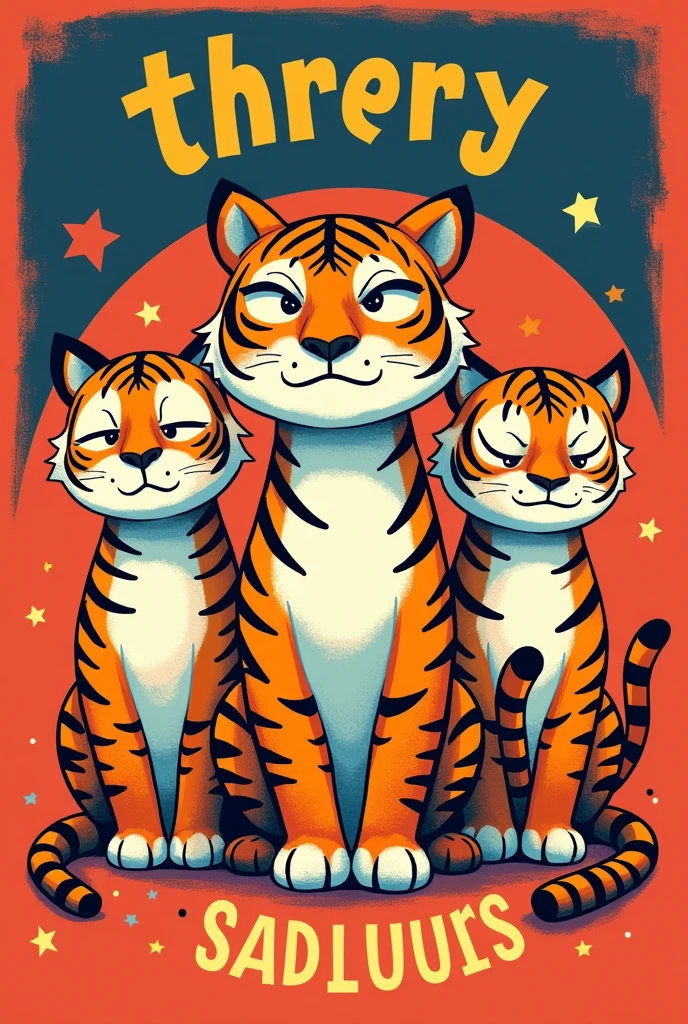 Poster for the tongue twister of the three sad tigers