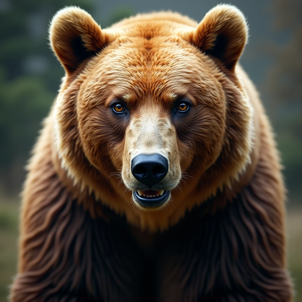 brown bear, Shift axis photo. Selective focus, miniature effect, blurred background, rich details, vibrant, perspective control, (best quality, masterpiece, photorealistic), very aesthetic, perfect composition, intricate details, ultra-detailed, vivid colors