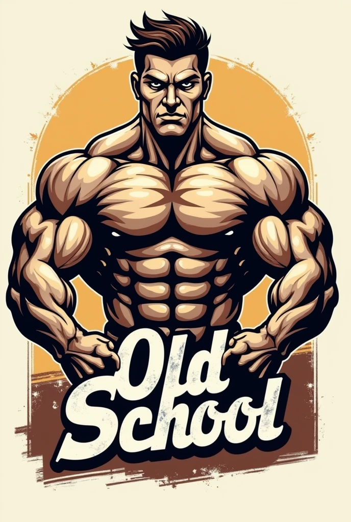 Make a logo about bodybuilding, with the title of old school 
