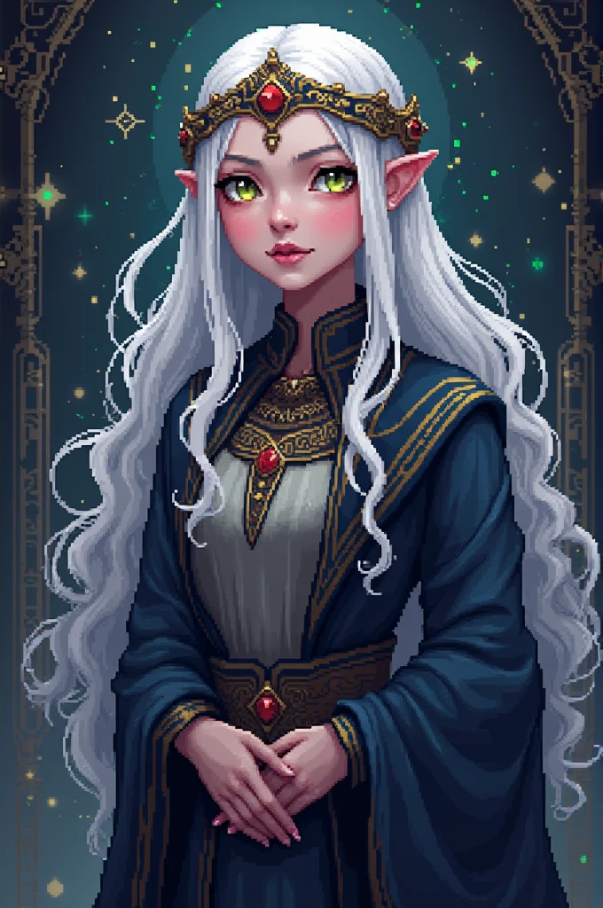 Create a pixel art image of the character Ranni from the video game Elden Ring