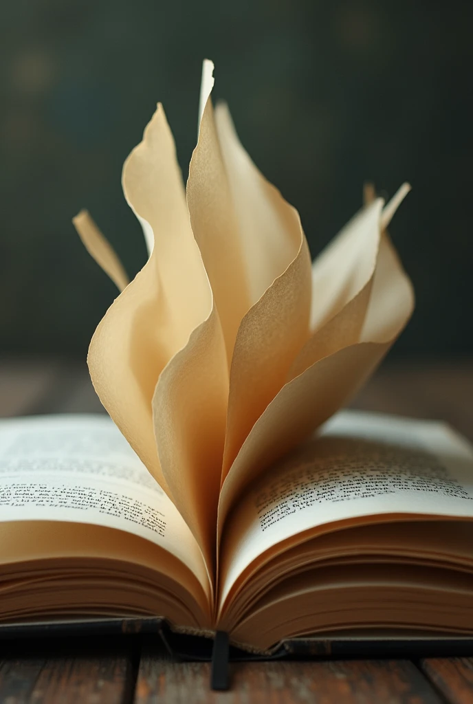 Photo of book leaves going into the book