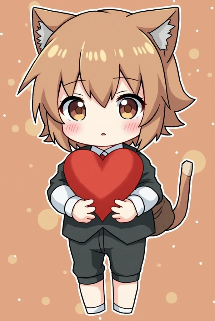 make dazai holding an hello kitty