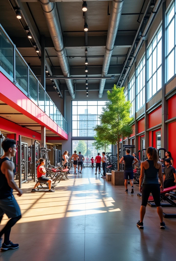 image of an open-air neighborhood gym in a large space with modern equipment