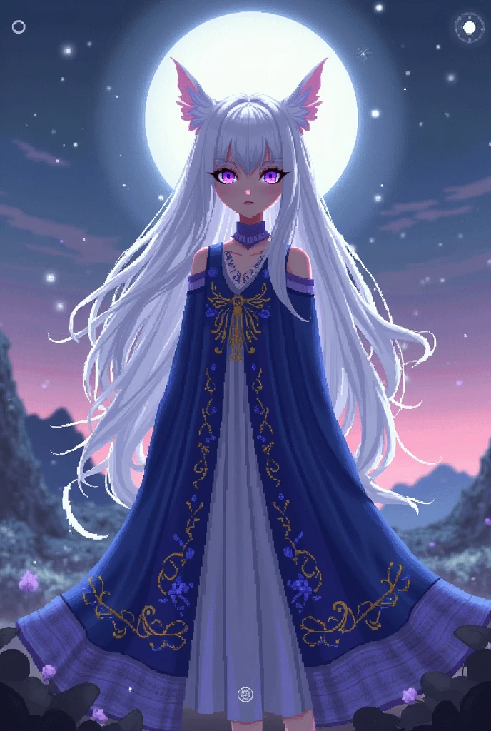 Create a pixel art image of the character Ranni as she is in the game