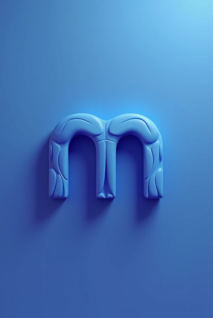 Logo for an application where the letter M will represent muscles but in a way that does not represent someone strong, but someone healthy, of the color blue with simple carbonized purple, represent the muscles in the letter M so that it looks like something fitness, human body inside the letter M or a representation