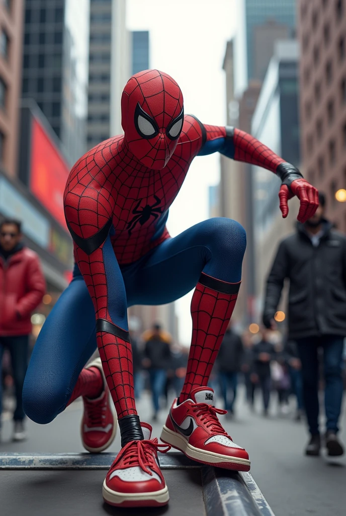Spider-Man selling shoes