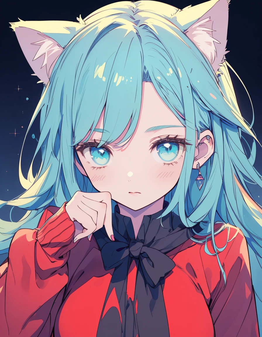 bunny girl, ((masterpiece, best quality:1.5)), ((Beautiful detailed cat aqua eyes:1.2)), cat ears, pale skin, medium breasts, beautiful hands, beautiful fingers, EasyNegative