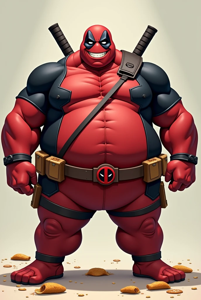 Crea a una version de deadpool gorda
