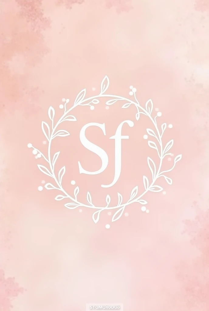 Makeup profile logo for instagram, aged pink background, with main SF in white along with delicate floral arabesques and makeup artist below