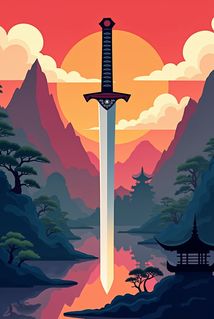 create a samurai sword that has a same graphics of ninja saga. make it 2d