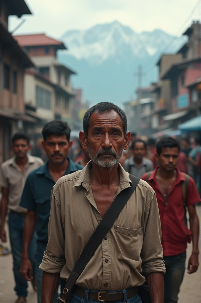 create a picture of nepalese unemployed man and women