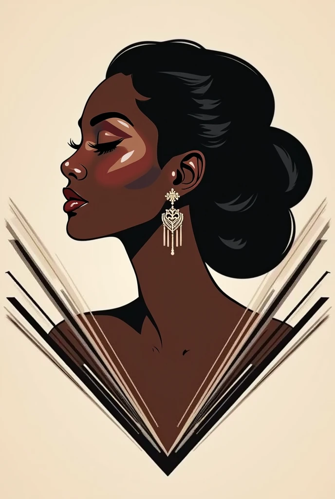 A logo with the name Empress of Cosmetics, black woman