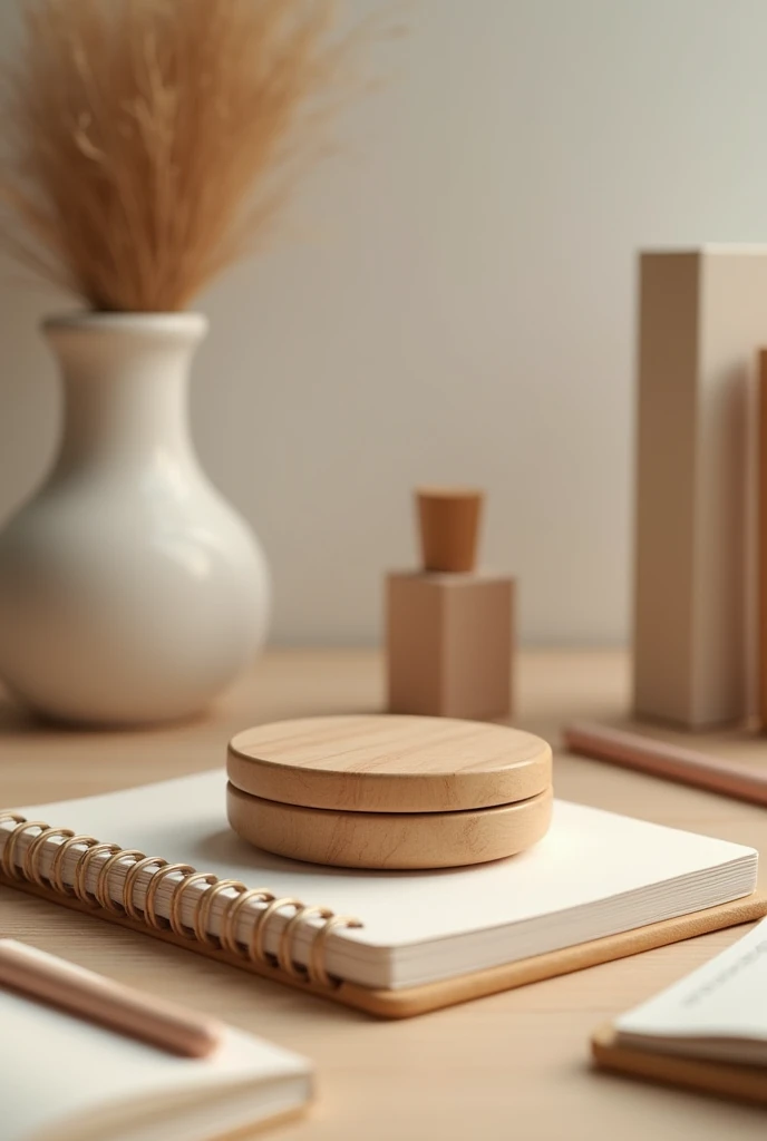 create an anti-stress medicine box described HOLDI TRANSPORTES on a table with a notebook on top.