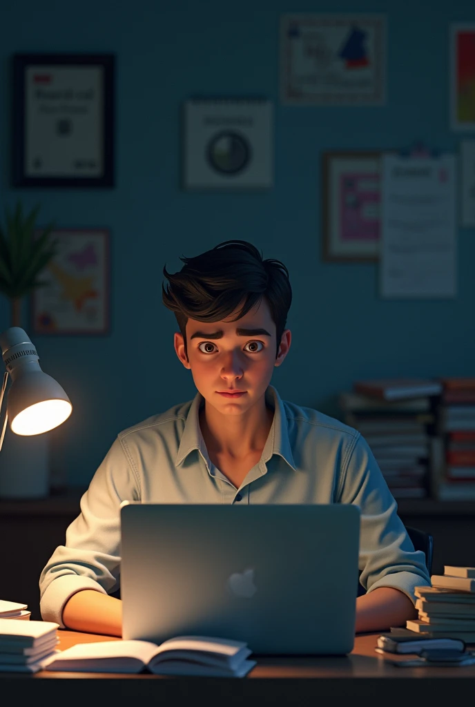 an image of a college student that conveys the idea of procrastination