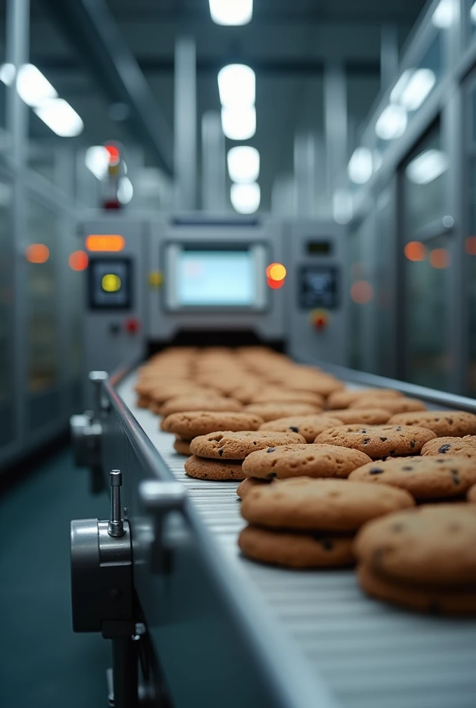 create a sensor that monitors the amount of cookies on a conveyor belt, It is big and is managed on top, discreet and modern
