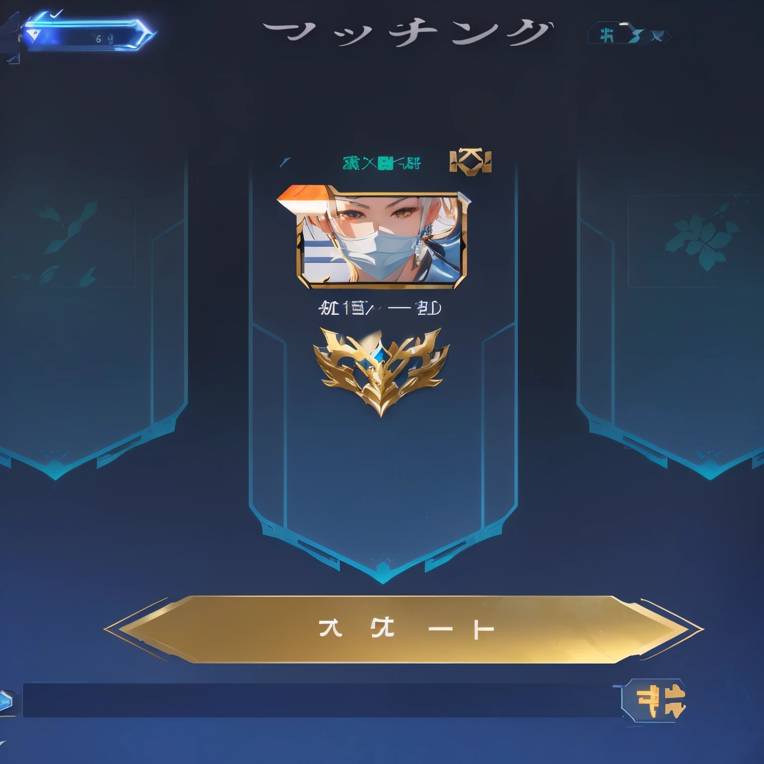 a close up of a screen with a number of items on it, clear [[bronze]] face [mask], clear [bronze] face, clear portrait, style of duelyst, genshin impact style, genshin impact character, 8k!!, genshin, ayaka game genshin impact, wild rift, shadowverse style, full protrait