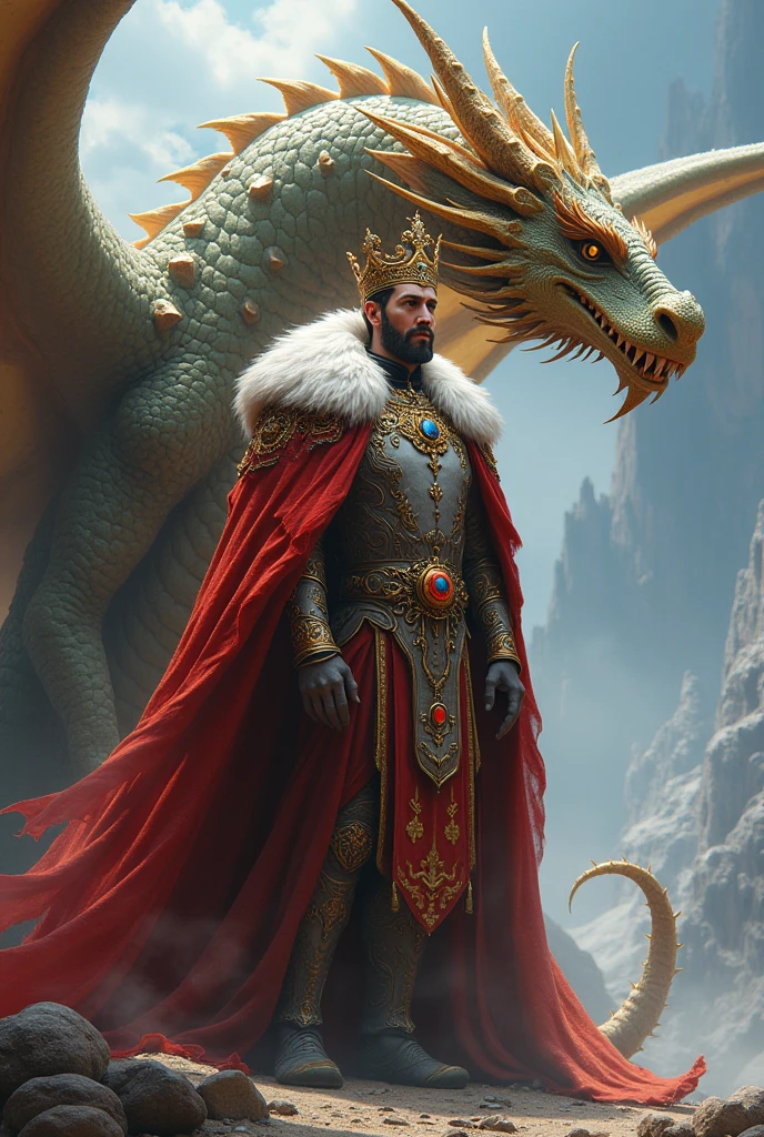 A King with the dragon.