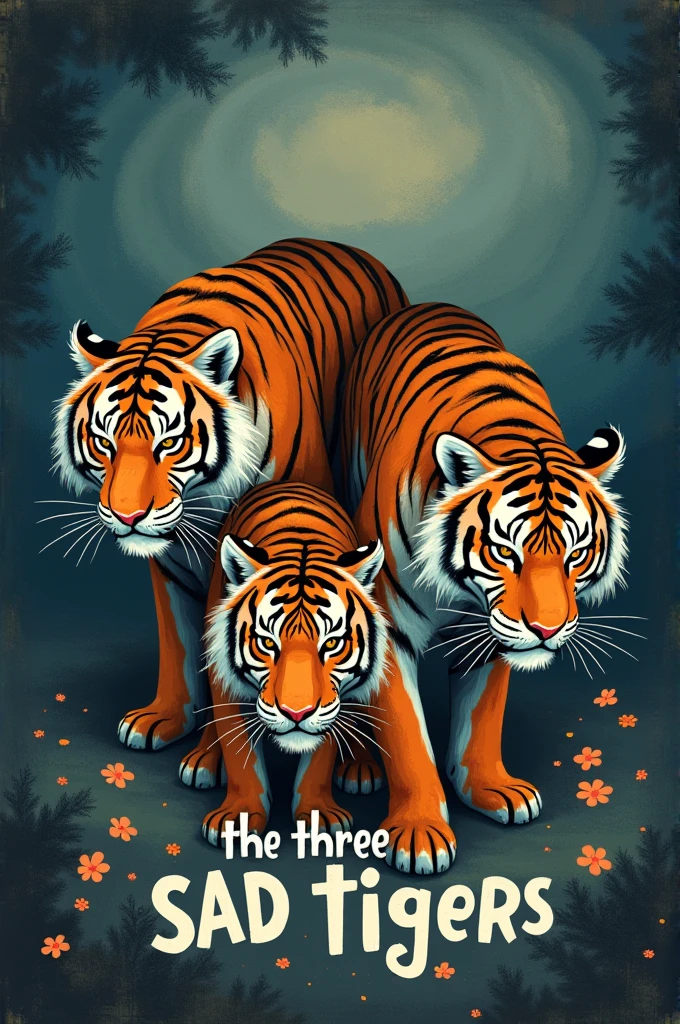 Poster with the tongue twister of the three sad tigers