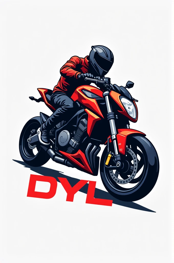 I created a logo for a shirt company with the motorcycle character and the name DYL