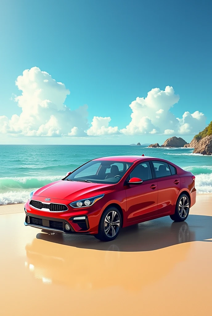 kia forte 2020 red on the beach