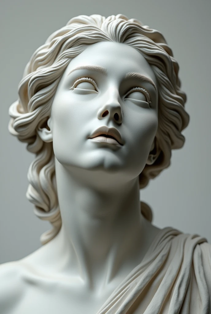 Greek statue of a goddess that does not exist (just the head)(Looking up)