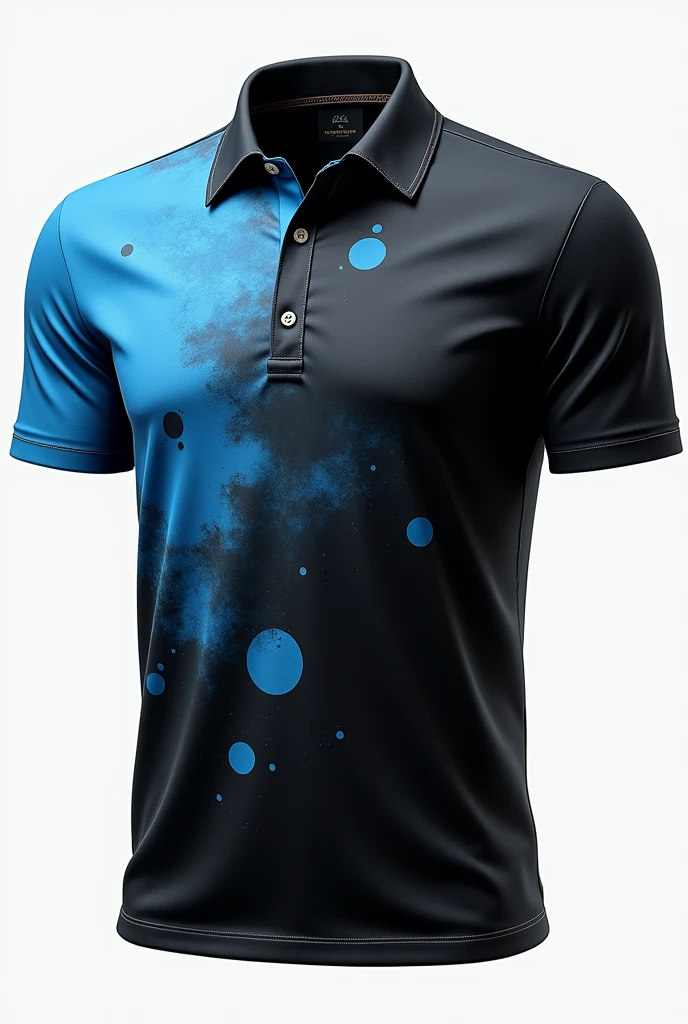 I want a sublimated polo shirt but in colors such as black and light blue, not too many colors so that it doesn&#39;t look too busy, inspired by the real periodic table, and that doesn&#39;t have a collar like on shirts and without buttons since it&#39;s going to be for teachers who teach chemistry. 
