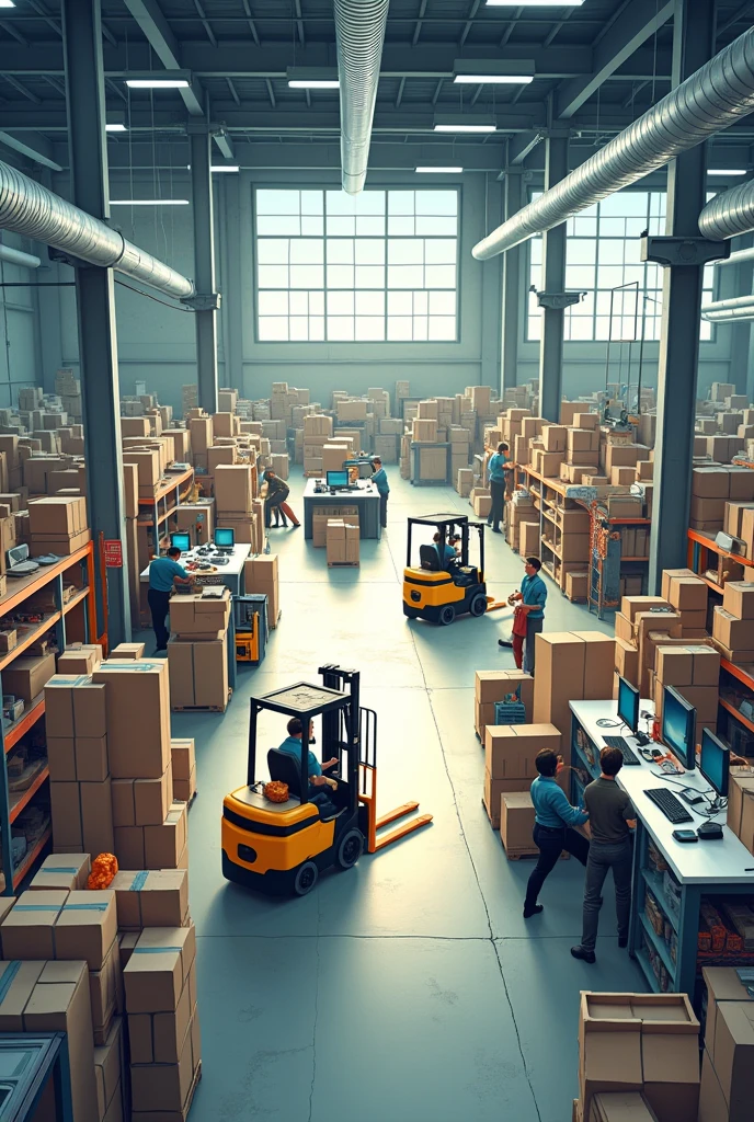 Interior with a reverse logistics area,, 