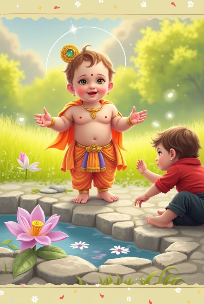Make this baby as baby lord krishna. Maintain facials features.