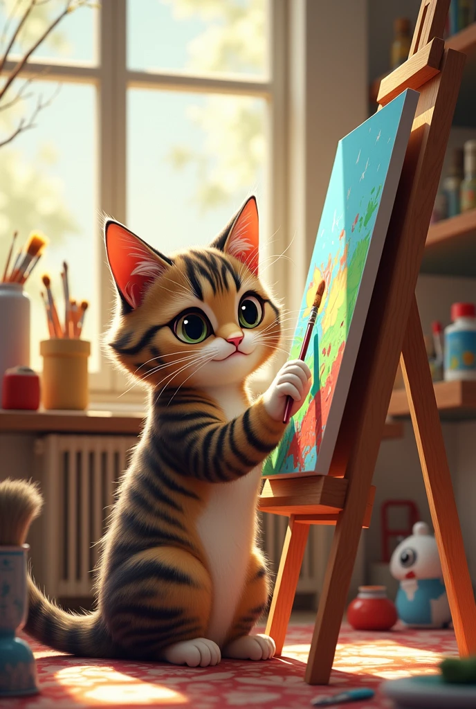 Create an image with the theme of Gabi the Cat drawing 