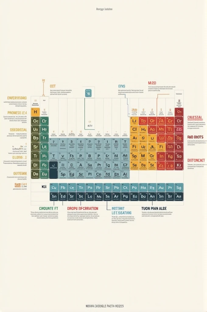 A periodic table with only the carbon elements, Hydrogen, magnesium, Bromo, nickel, Lithium, Cobalt, aluminum, arsenic, antimony, gallium, fósfair, silicon, tin, lead, copper, the payment, air, tantalum, praseodimio, indio, oxygen, neodymium, europio, terbio, disprosio, gadolinium, tungsten, palladium, y zinc