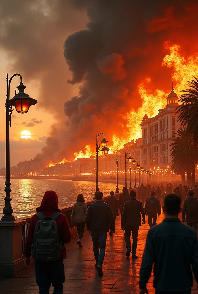 city of cannes on fire