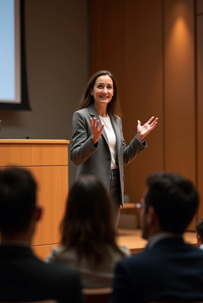 Woman giving a lecture