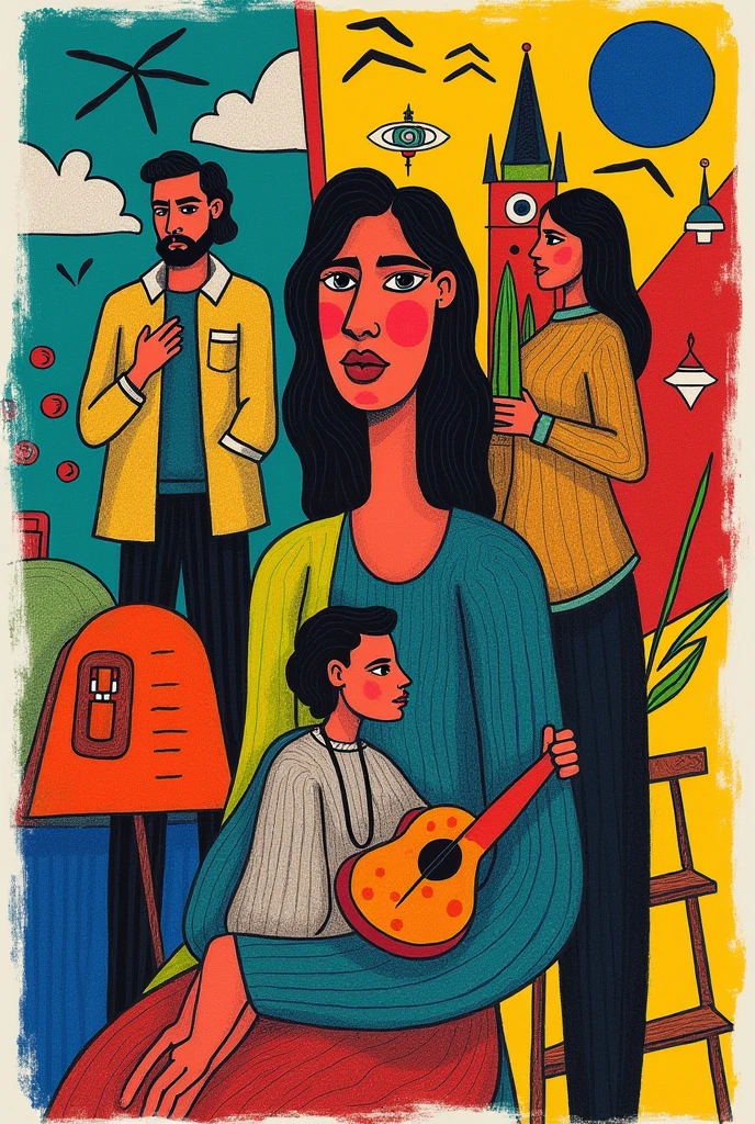 Picasso drawings that represent Colombian culture that is more abstract