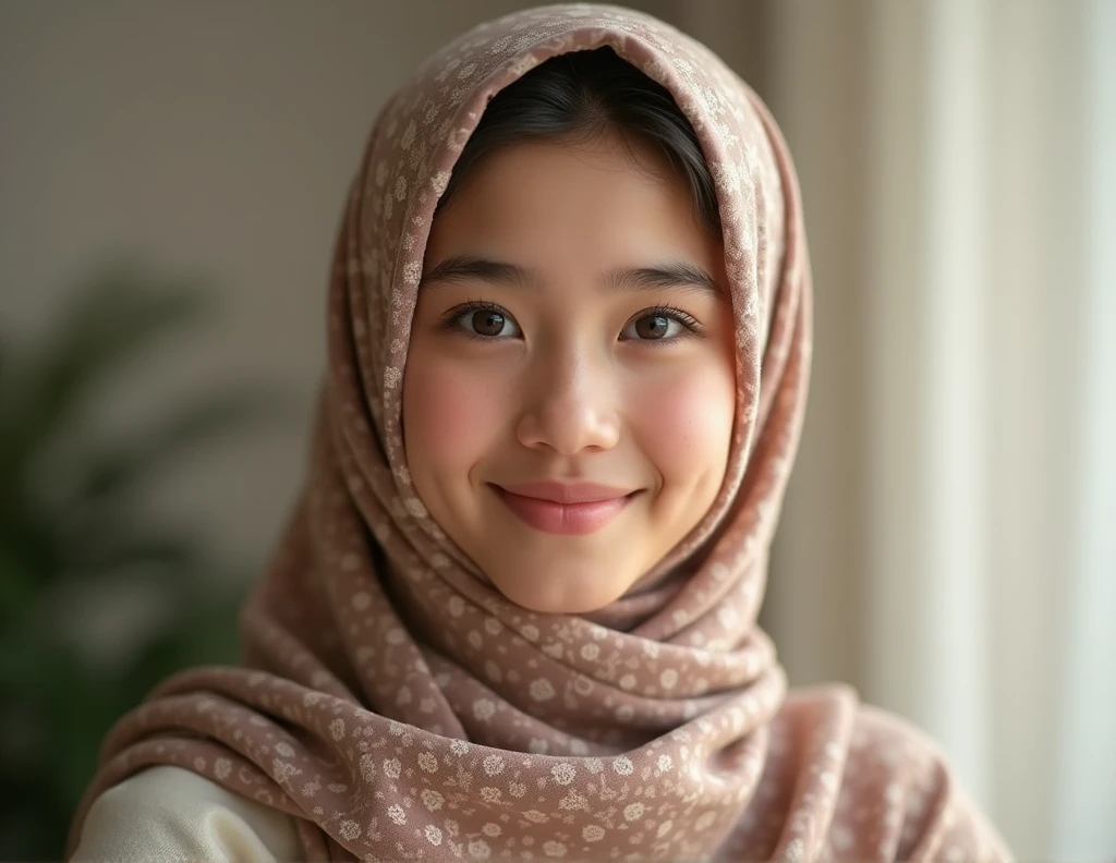 Ugil hijab smiles sweetly