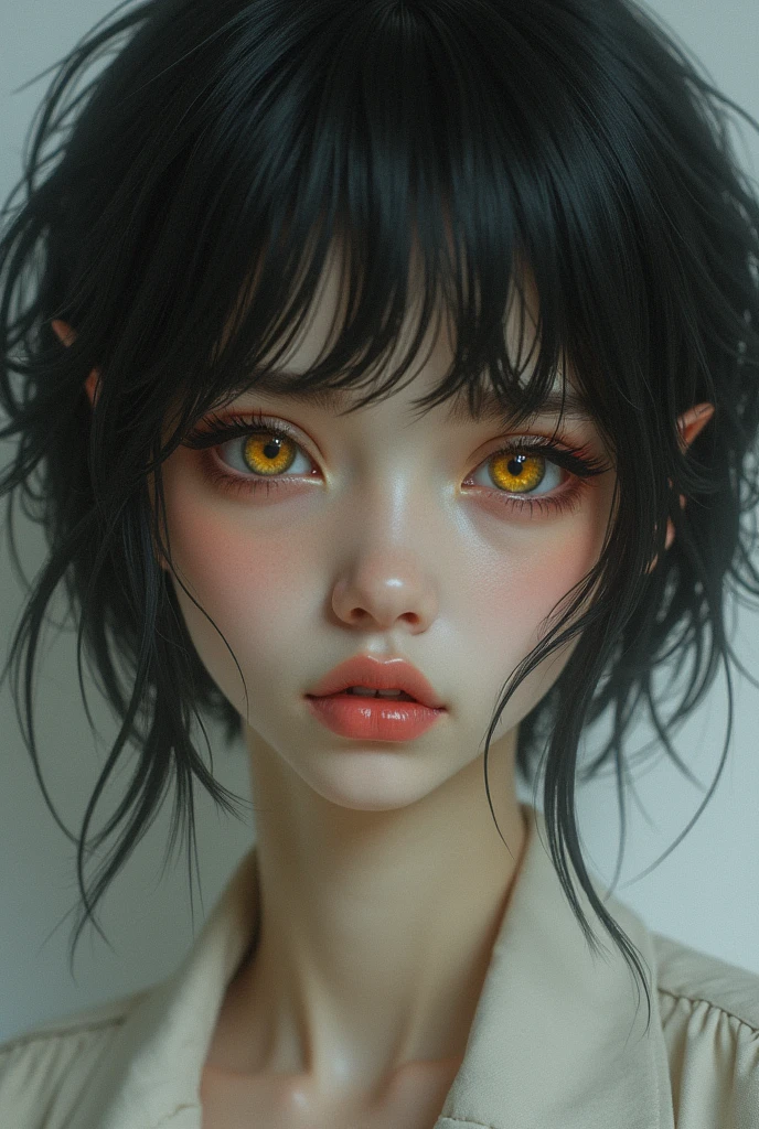 put your hair a little shorter and your golden eyes darker, allowing you to see the pupil and the white part of the eye