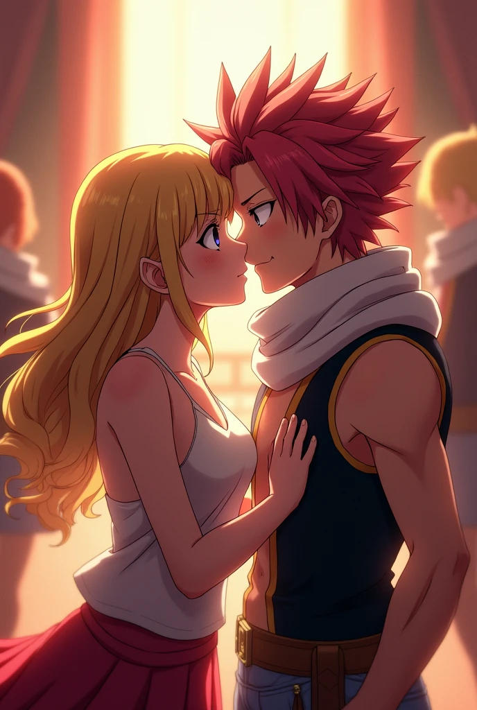 Lucy Heartfilia kisses Natsu Dragneel is the main character in Fairy tail