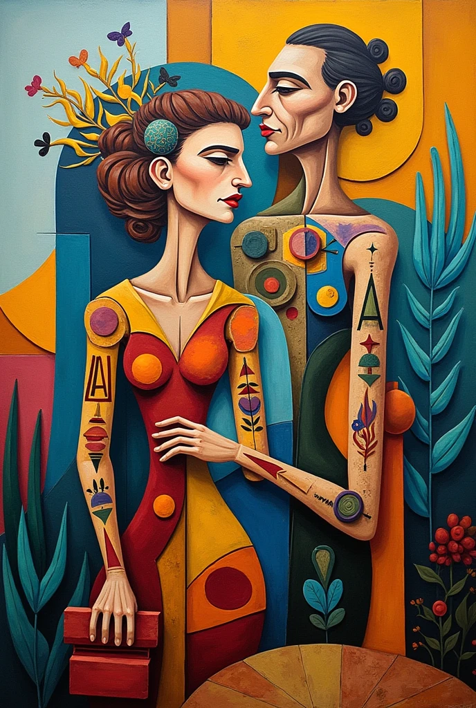 Picasso drawings that represent Colombian culture that are more abstract and that are a combination of Picasso and Alejandro Obregon