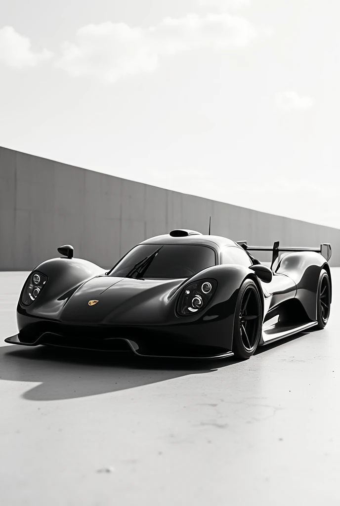 Create a black and white wallpaper with a porshe 