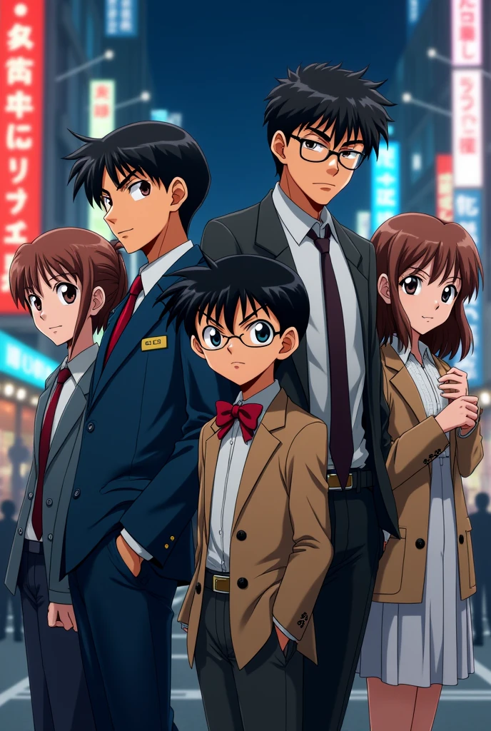 Conan Haibara, Shinichi Ran, Heiji Kazuha, characters in famous detective Conan