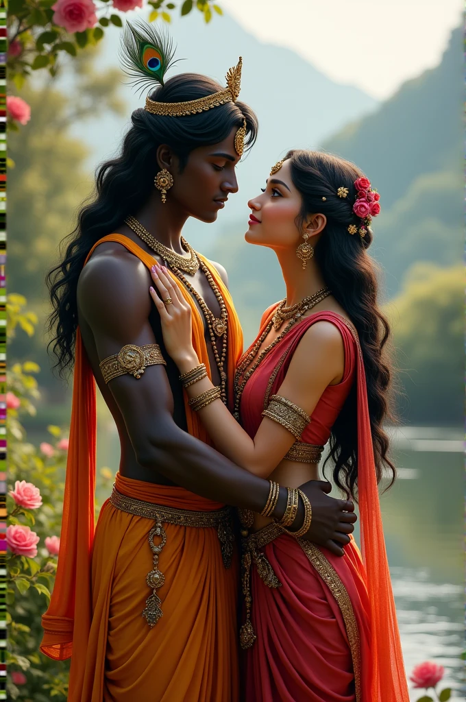 Realistic Radha Krishna photo