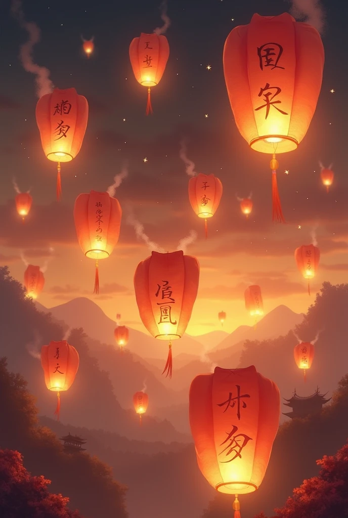 Chinese flying lanterns