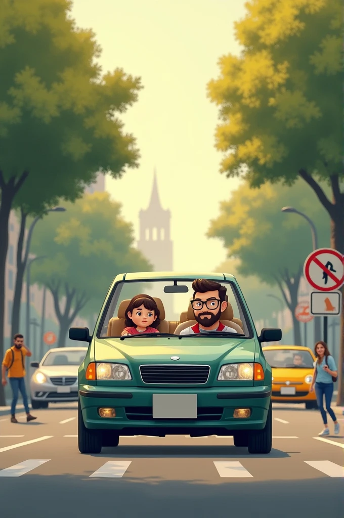 peaceful street scene with cars moving slowly and safely, representing the idea of prioritizing safety. Another option could be a picture of a family in a car, all wearing seat belts, symbolizing the importance of choosing safety for oneself and loved ones.