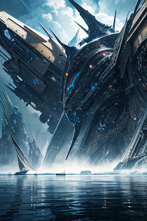 無敵のmasterpiece, Ultra-photorealism, Perfect artwork, Intricate details, 最high quality, Strong light, High Contrast, cyber punk, Quantum Punk, Nanopunk, (mechanical:1.4)(masterpiece) , (最high quality) , (Highly detailed wallpaper CG Unity 8k) , (Best character details:1.36), Swamp, Heavy skies, White cloud , (Delicate lines:1.24), ([specular reflection water]:1.37) , (Fantasy) , Cumulonimbus , (The host&#39;s heavy mood:1.14) , (Cold Light:1.2) , Color Splash , colorful, White Background, Detailed eyes, Cold Eyes, Detailed eyeshadows, blue eyes, Simple Background, Dark brown hair, One person, Mature Boy, (short hair:1.3), high quality
