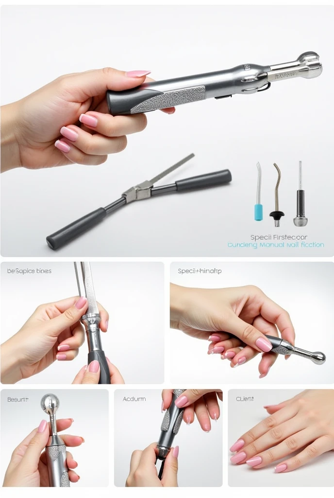 Create an image of a nail fixer, it has to be manual and cannot have electricity, then you explain to me how to use it, show me the whole thing