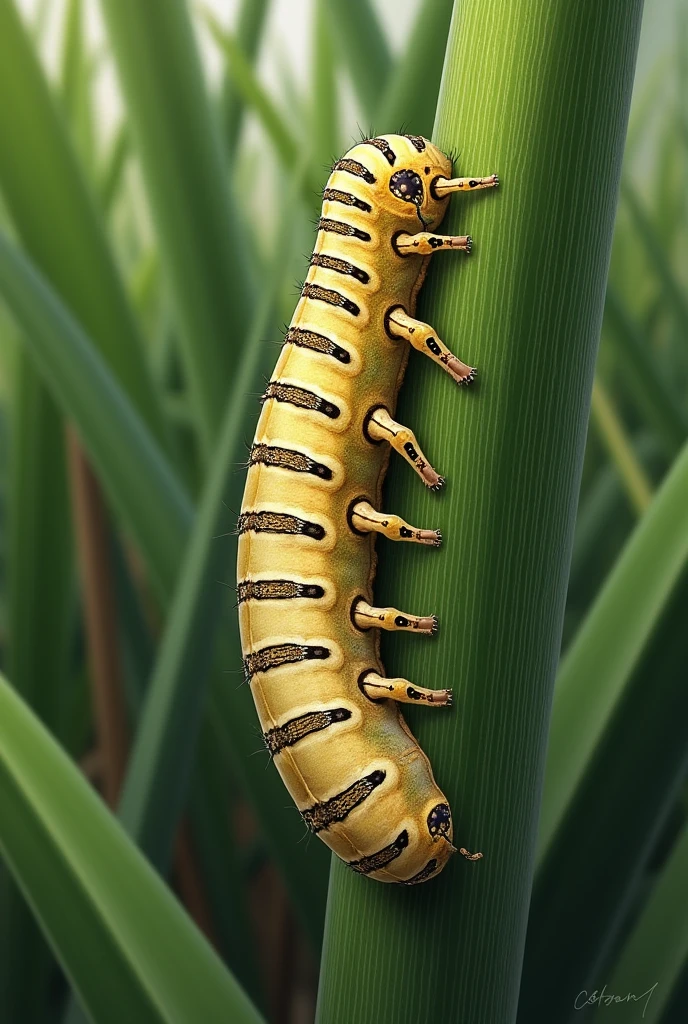 Sugarcane borer insect caterpillar