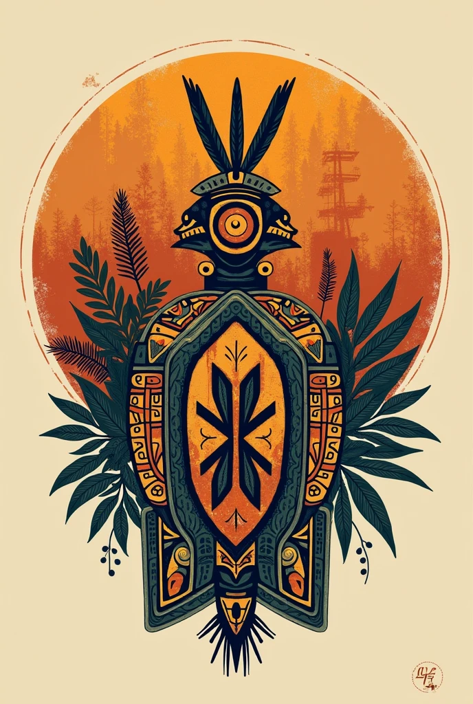 Logo representing indigenous and quilombola engravings and drawings