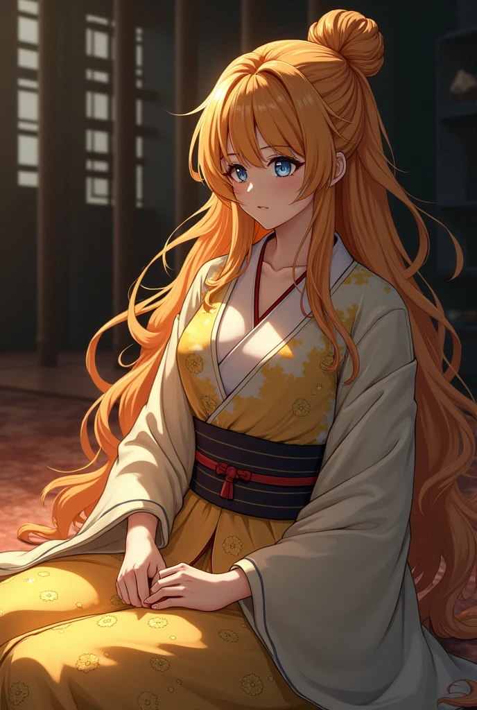 Himari is a hashira. She has long, wavy hair. The color is golden and the tips are orange. Her eyes have eyelashes that form an outline and the color of her eyes is amber, like the sun and sunflowers. She has big breasts and a long haori with golden sunflower designs. She was sitting on the floor. She was dying. Her apprentice was by her side., my mouth was dripping blood but Himari said her last words, His apprentice had fair skin, had blue-brown eyes, and her hair was tied in a beautiful bun with a few loose strands. Her hair was a shade of dark blonde. She wore a long haori with an ice design at the end., his teacher's last words were:
"There's no point in being sad and drowning in pain., because time waits for no one. Life goes on, and the best thing you can do is get up and move on. Just as sunflowers always seek the sunlight, even in storms, you must also seek hope, even when everything seems dark. Every day is a new chance to fight and shine. Don't let sadness stop you; your inner strength is like the sun to a sunflower. Keep moving forward, because light and hope will always be by your side, You don't need to worry because in the end we will all win,I'm trusting you..."