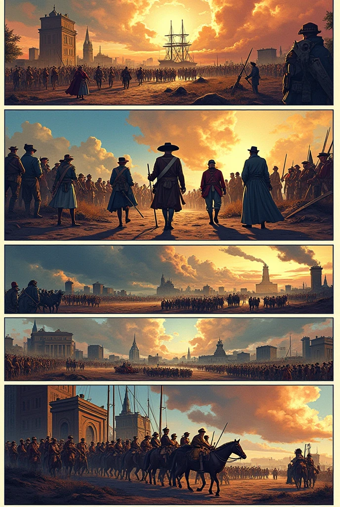15-panel comic strip about the independence of the United States